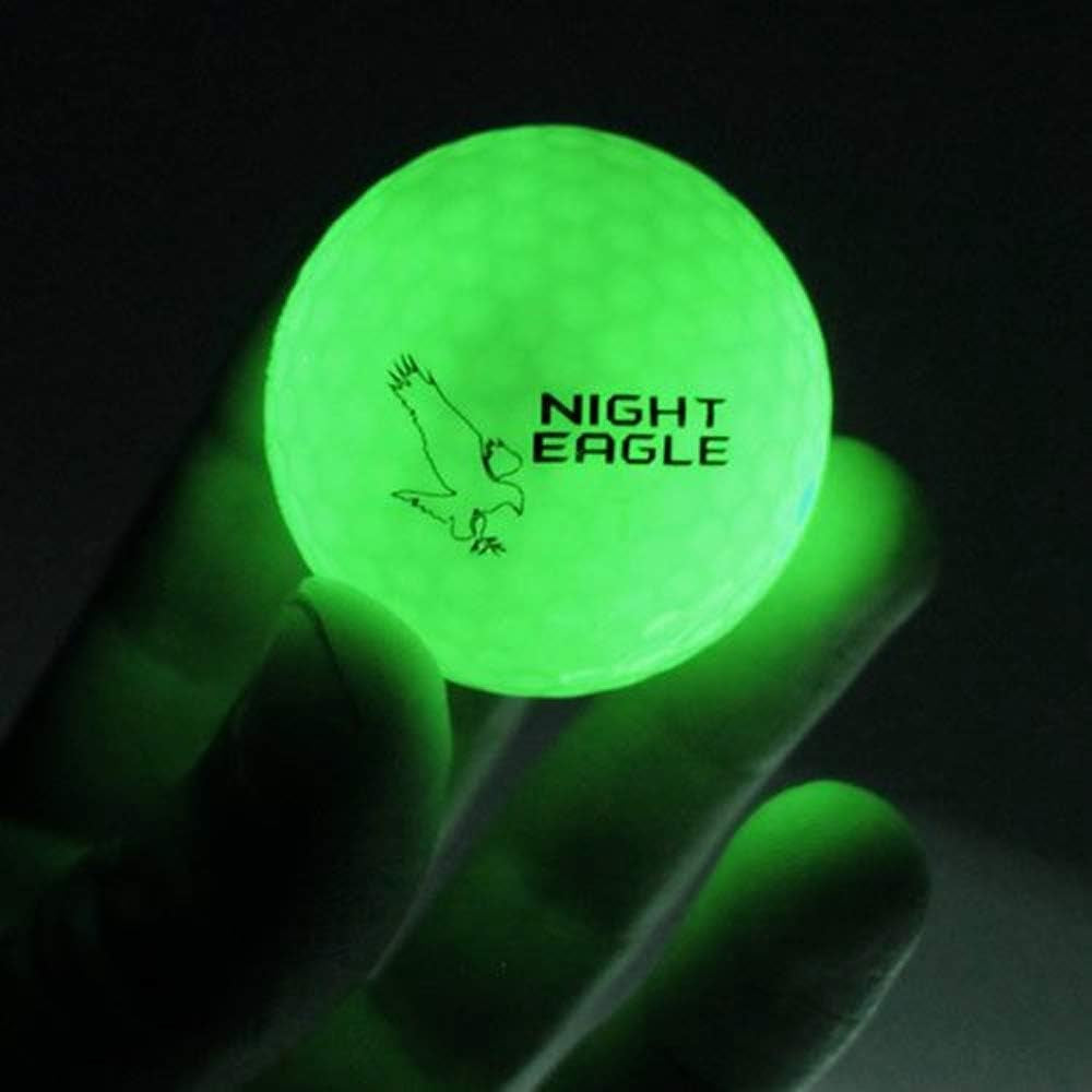 Light up LED Golf Balls (6 Ball Pack) - Professional Glowing Golf Balls with Internal LED Lights (Green)